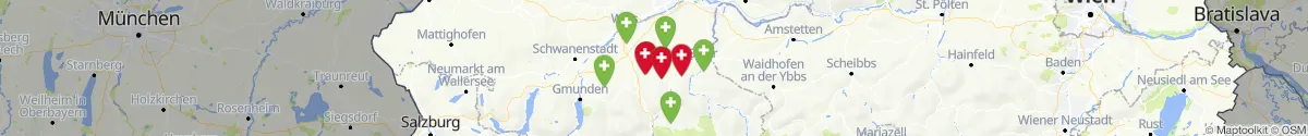 Kartenansicht für Apotheken-Notdienste in der Nähe von Bad Hall (Steyr  (Land), Oberösterreich)
